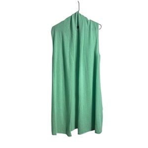 Claudia Nichole 100% Cashmere Seafoam Green Open Front Longline Cardigan Shall